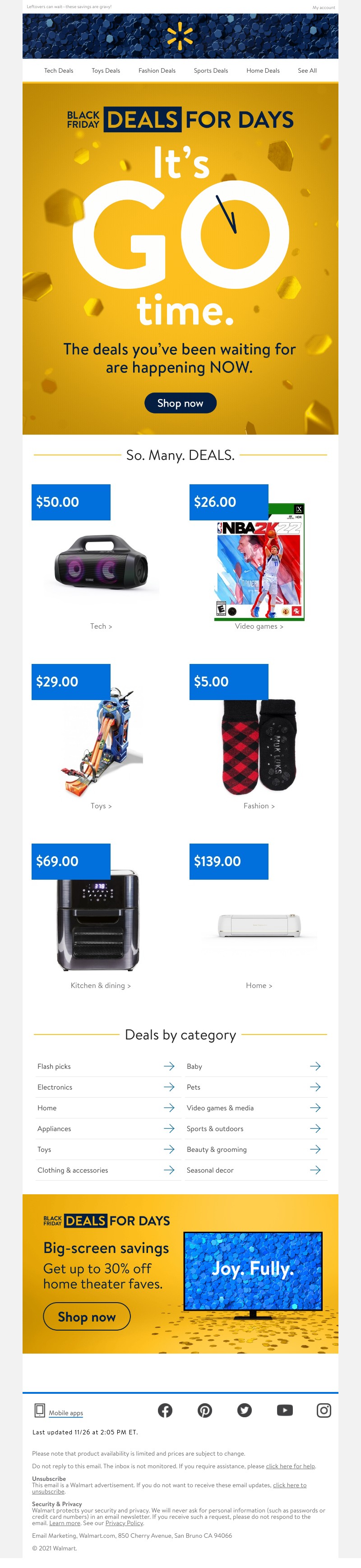 Walmart - Deals are online & in stores NOW. Go! 👉