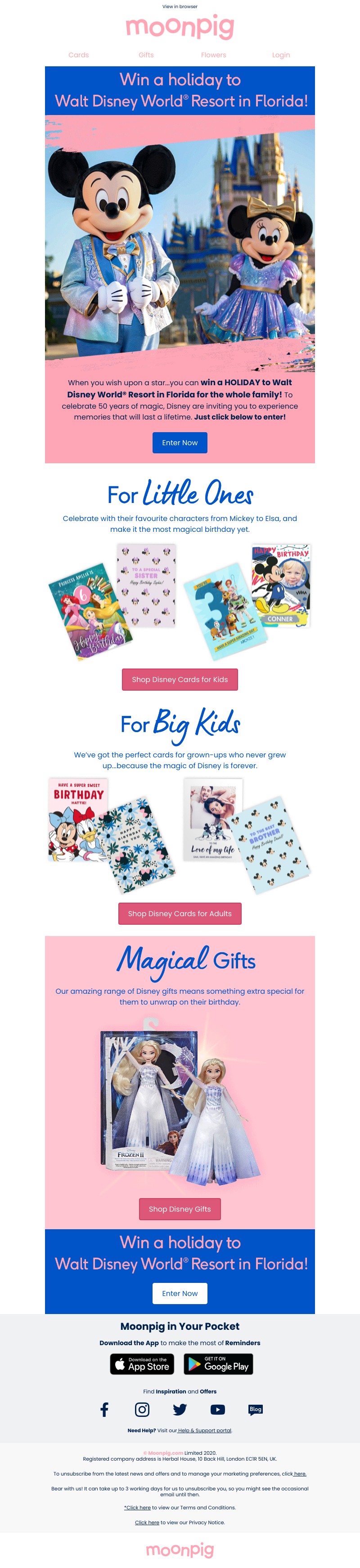 Moonpig - Win a holiday to Walt Disney World with Moonpig! 🎉
