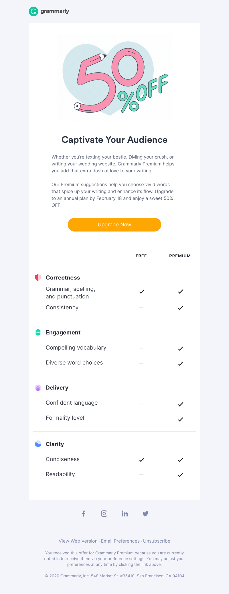 Grammarly - Engage your audience with 50% off a year of Premium