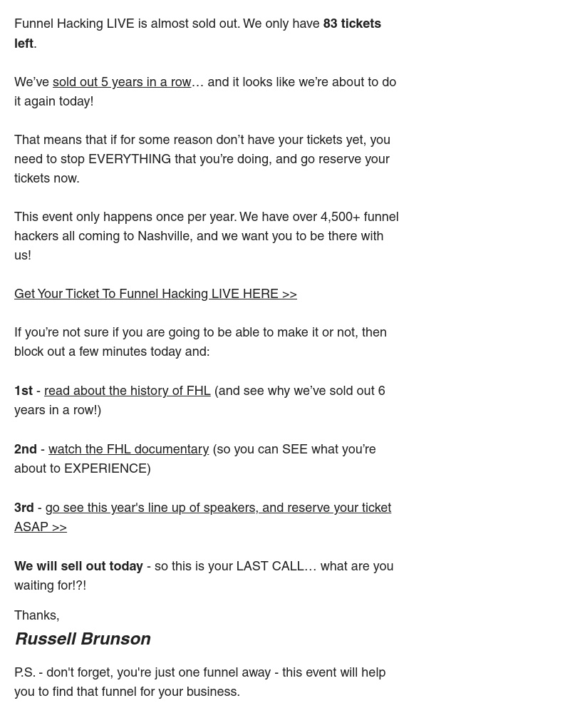 ClickFunnels - 83 tickets left…