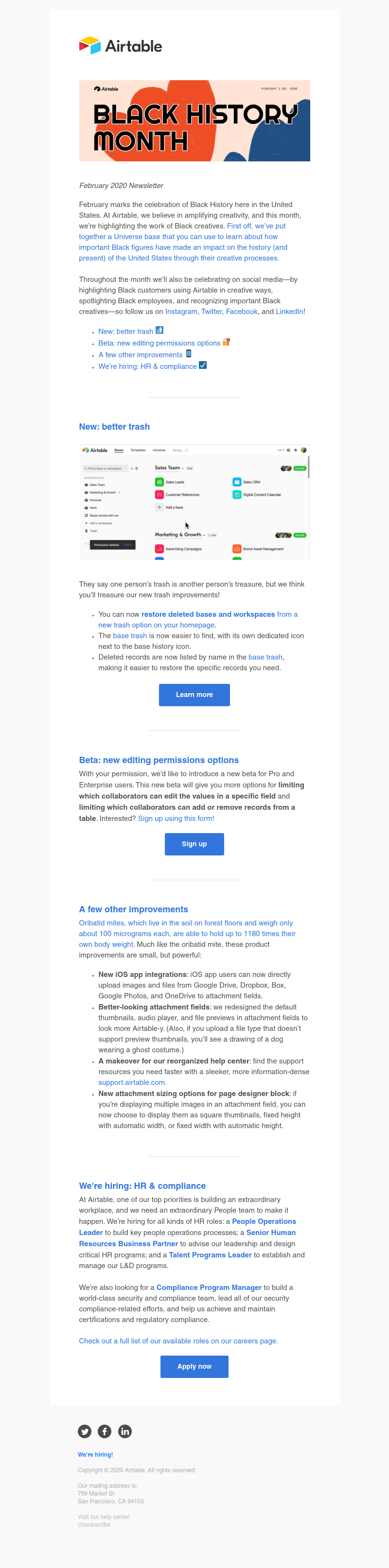 Airtable - Black History Month celebrations and new features
