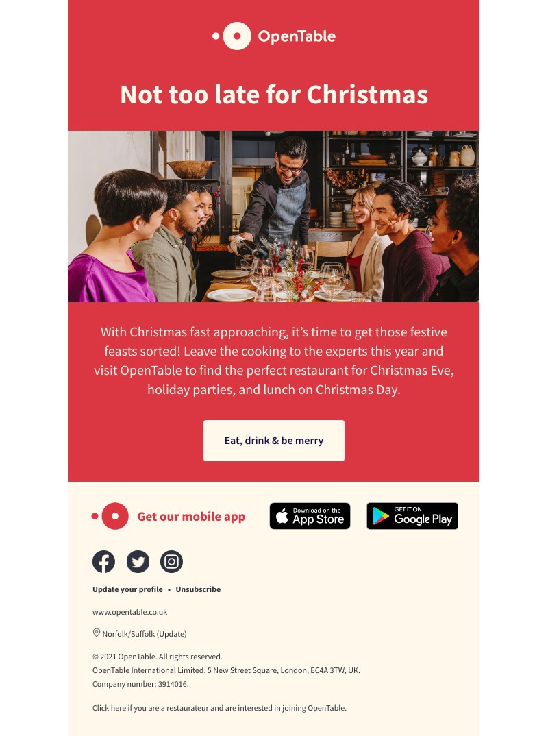 OpenTable - Christmas is coming!