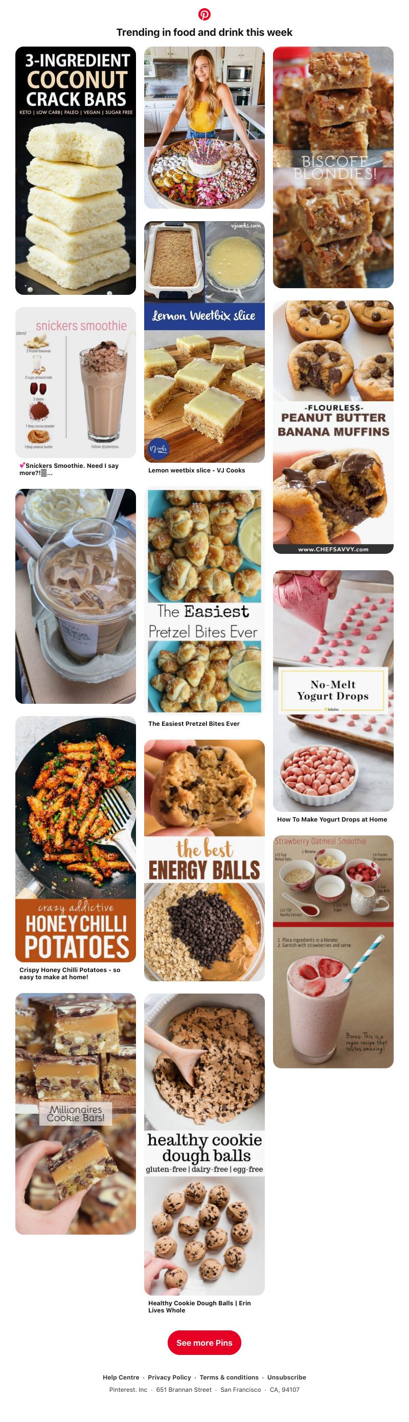 Pinterest - 🔥 🥨 Snacks, Dessert and more Pins trending on Pinterest