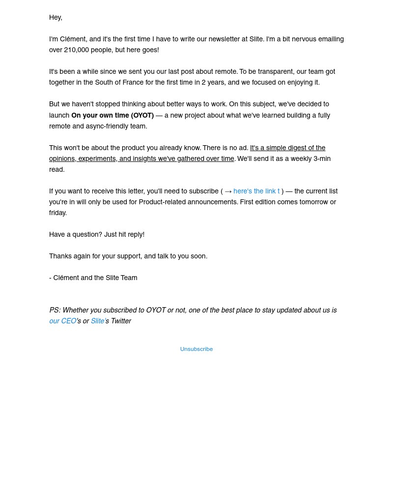 Slite - New: to read on your own time