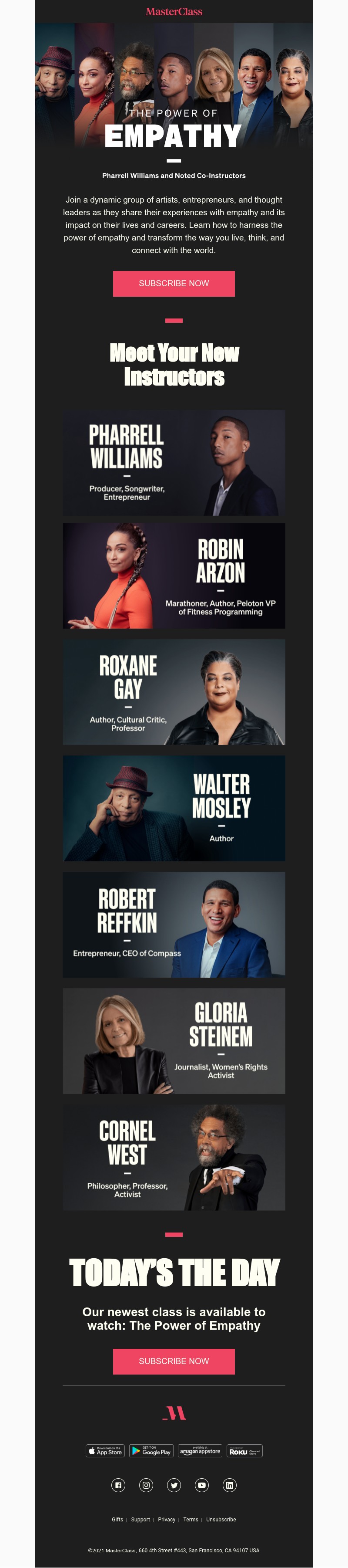  - Introducing: our first ever multi-instructor class on the power of empathy