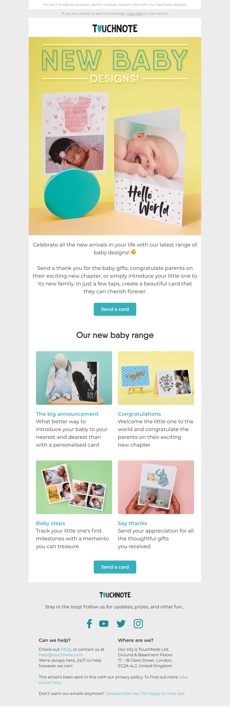 TouchNote - Introducing our new baby range 🍼
