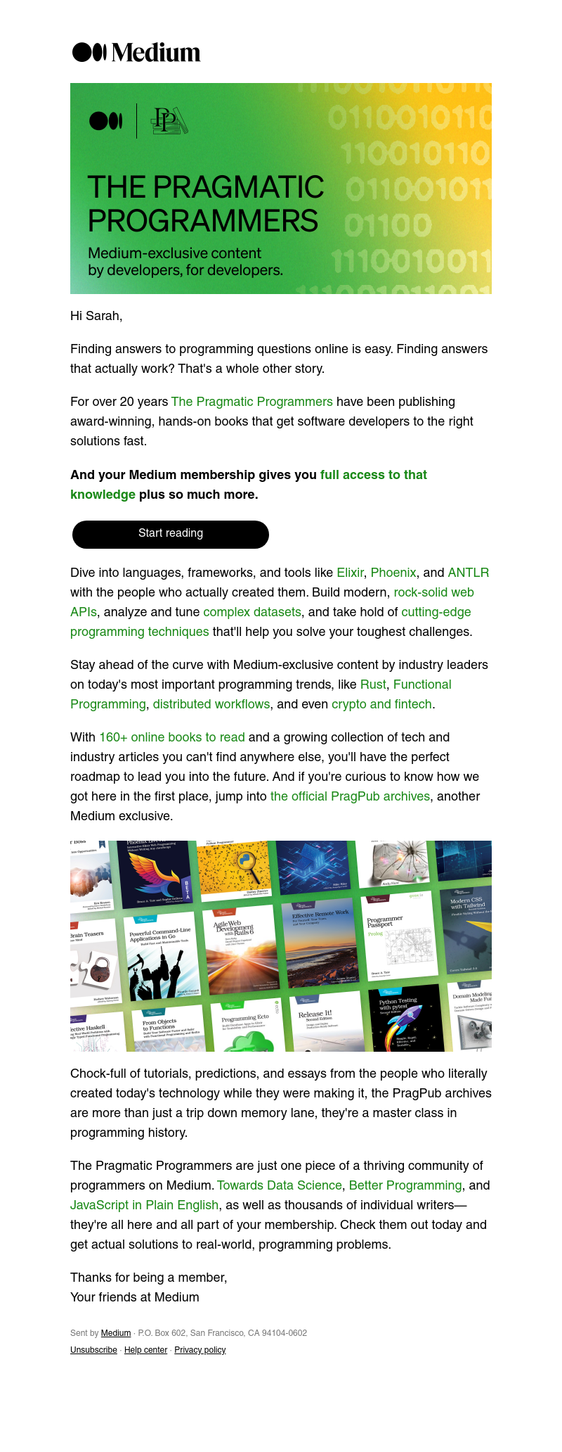 Medium - [Members Only] The latest and best from the Pragmatic Programmers
