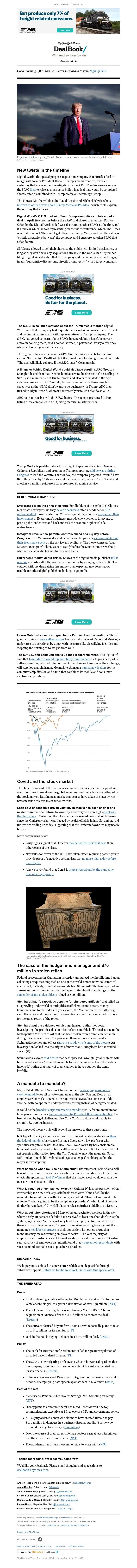 The New York Times - DealBook: Trump’s SPAC has issues