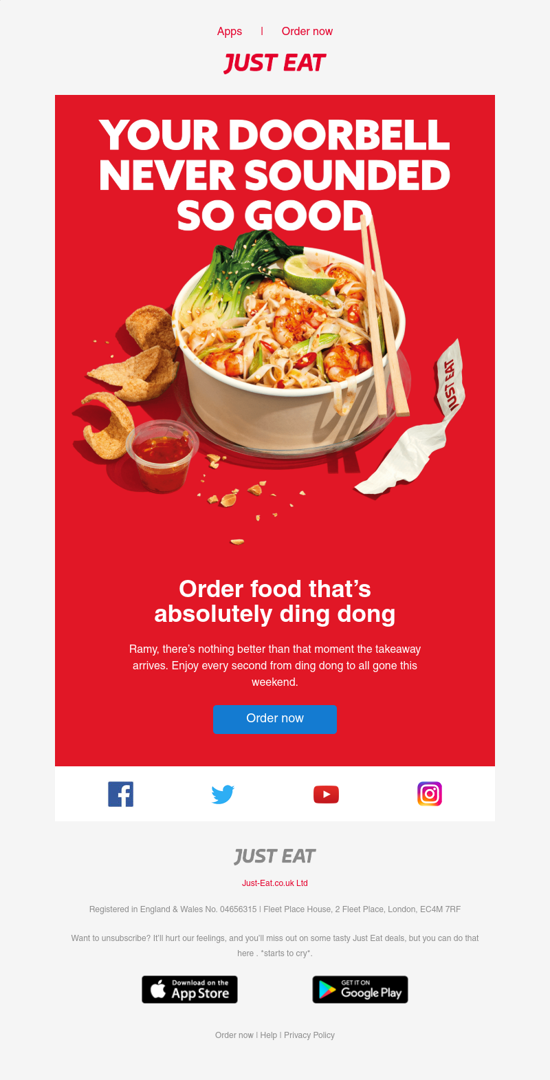 Just Eat - Make your neighbours jealous this weekend