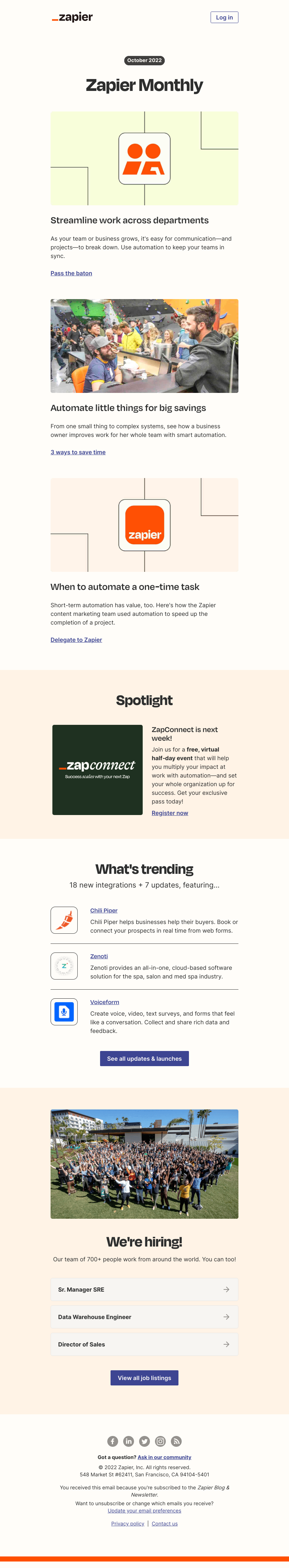 Zapier - New in October: Automation ideas for you and your business, 7 updates, and 18 new apps