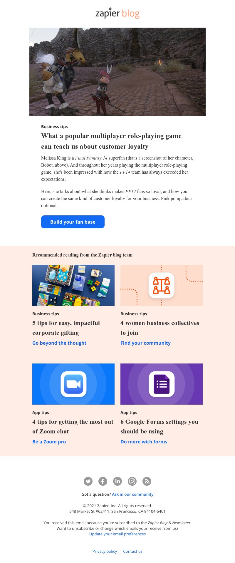 Zapier - What Final Fantasy can teach us about customer loyalty