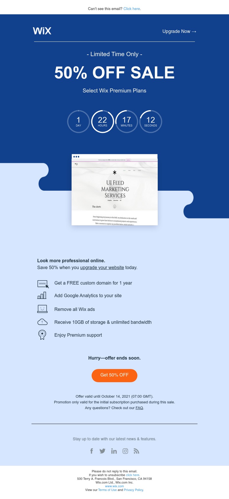Wix - 50% OFF sale is on