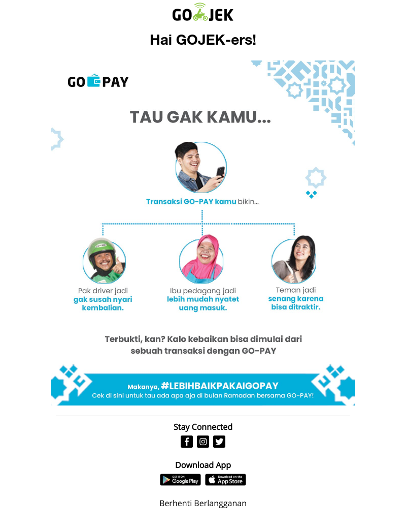 Go-Jek - Tau gak, kenapa #LebihBaikPakaiGOPAY di bulan Ramadan ini?