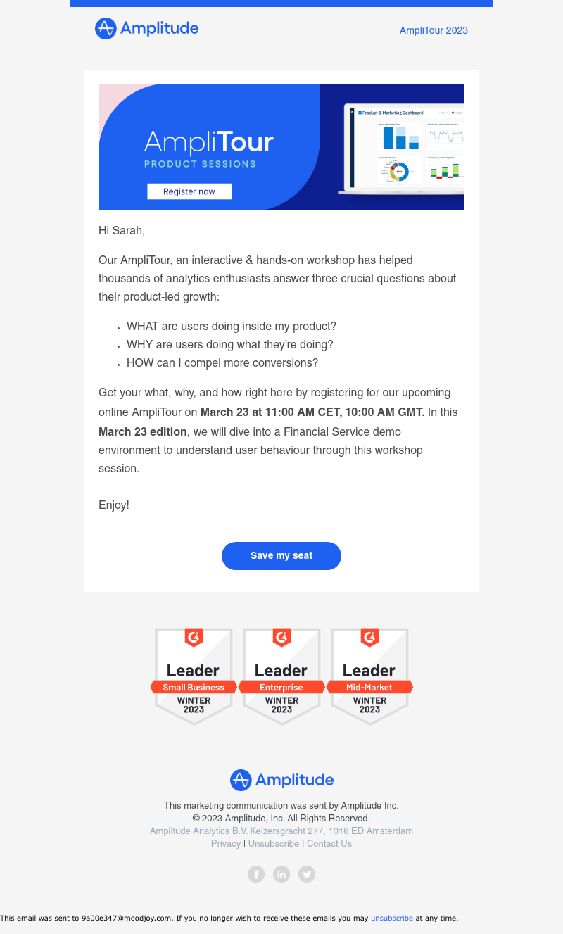 Amplitude - Jumpstart your product growth with AmpliTour - March 23 FinServ Edition