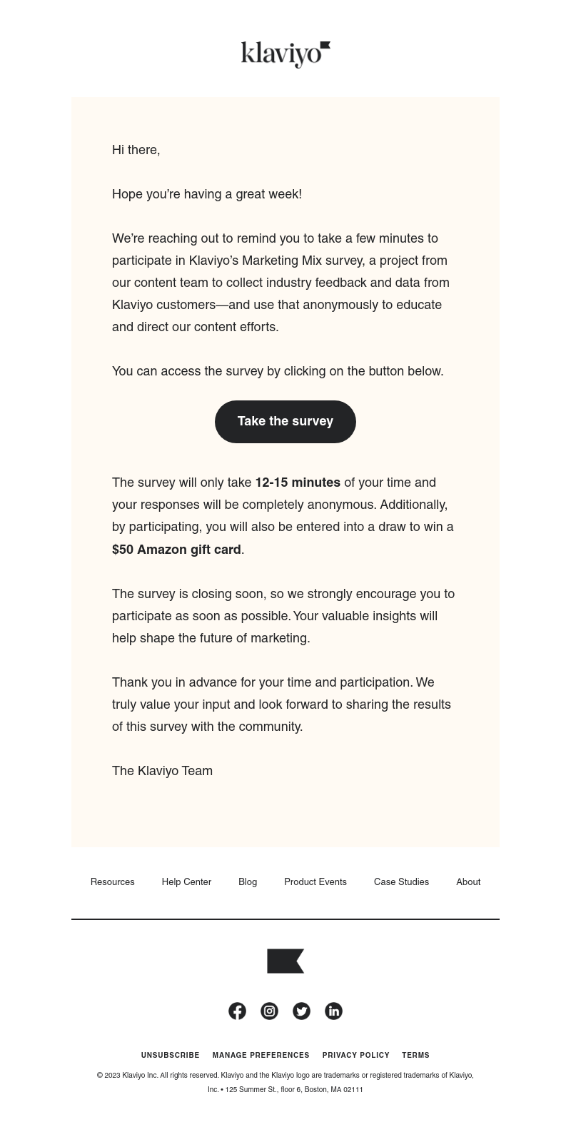 Klaviyo - Last chance to share your insights