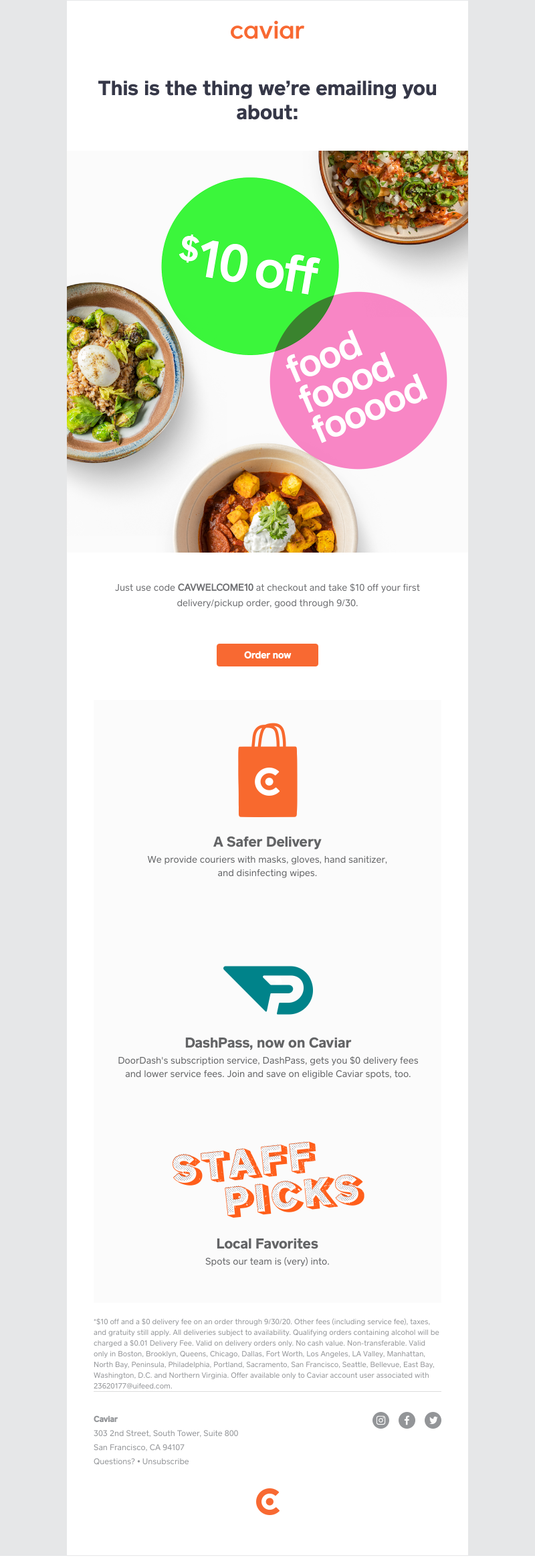  - $10 off your first order (!)