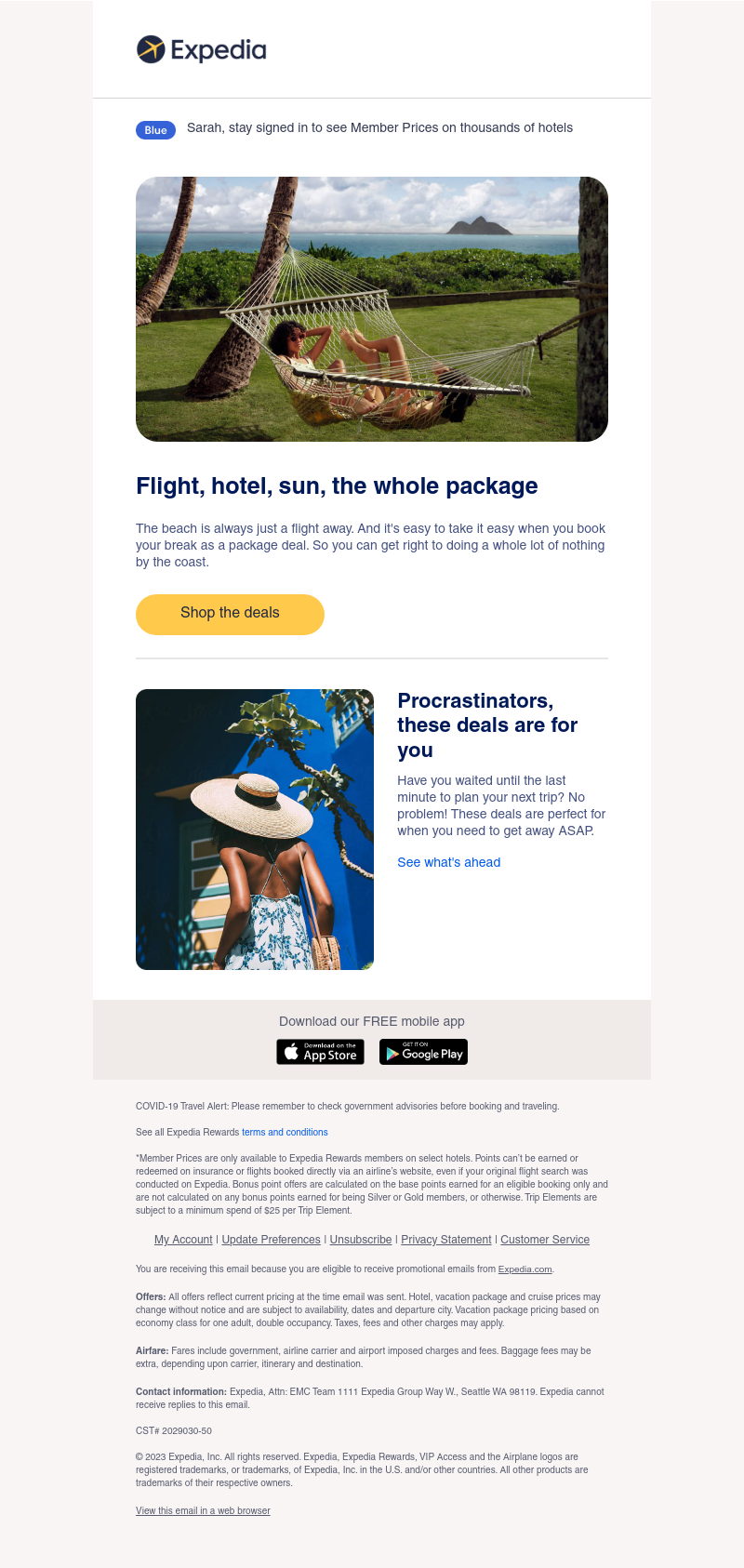 Expedia - Package deals for beachy getaways