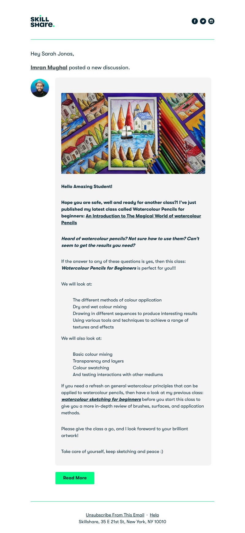 Skillshare - Watercolour Pencils - New Class Published!