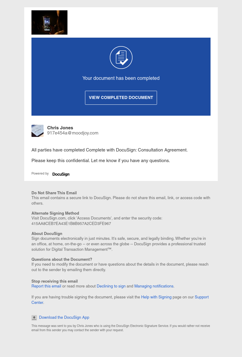  - Completed: Complete with DocuSign: Consultation Agreement