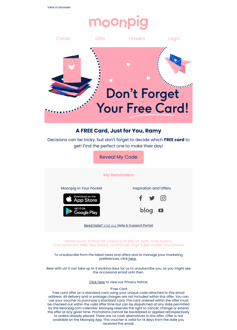Moonpig - Not long left! 😲⏰