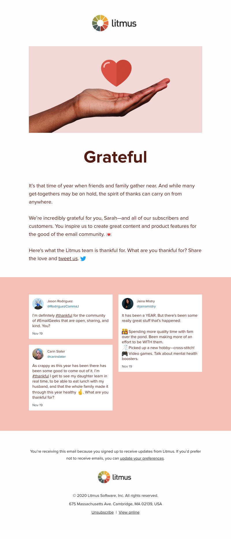 Litmus - Thank you, Sarah