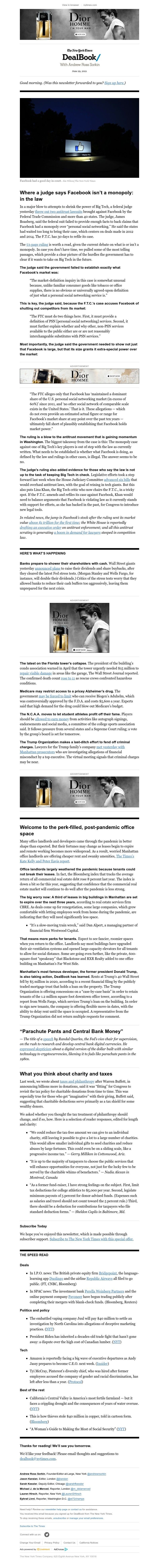 The New York Times - DealBook: The case against Facebook
