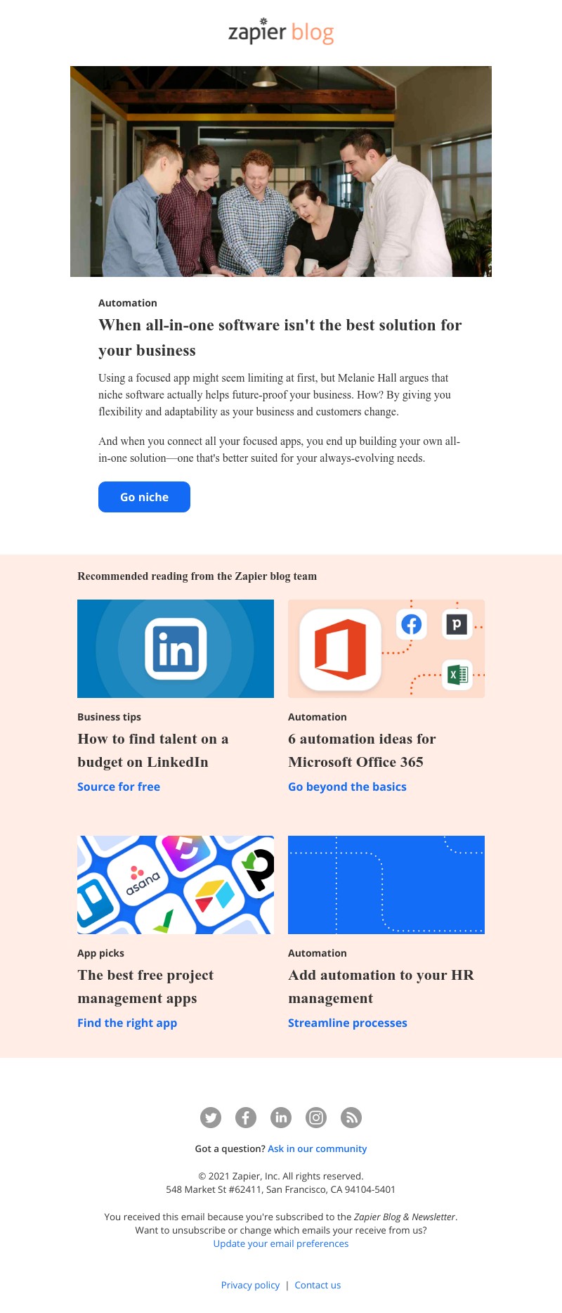 Zapier - Go niche with your apps