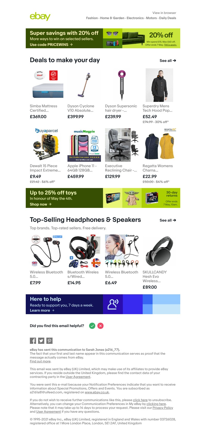 eBay - Little victories start here with 20% off 🏅