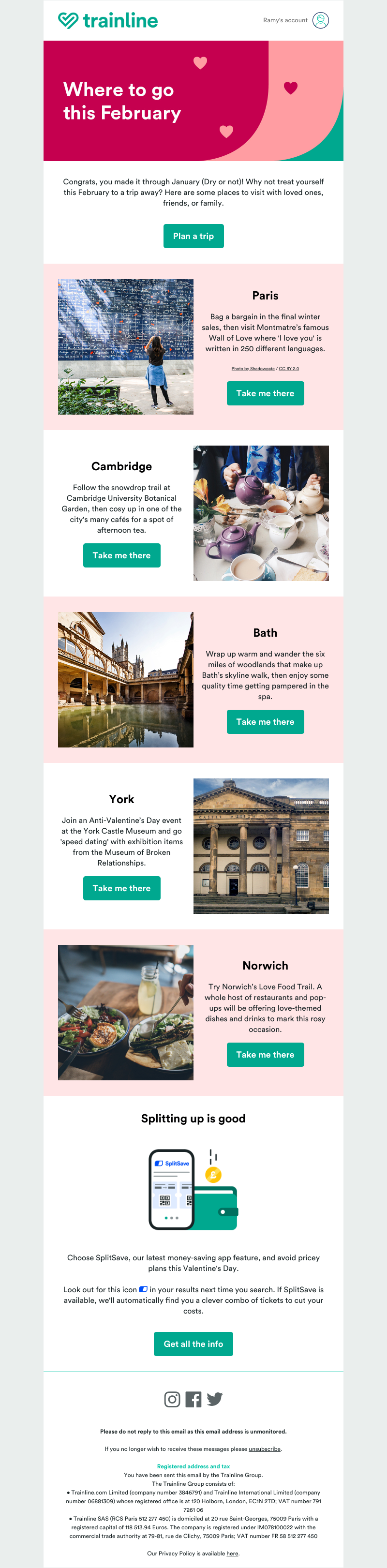 Trainline - Reward yourself for surviving January