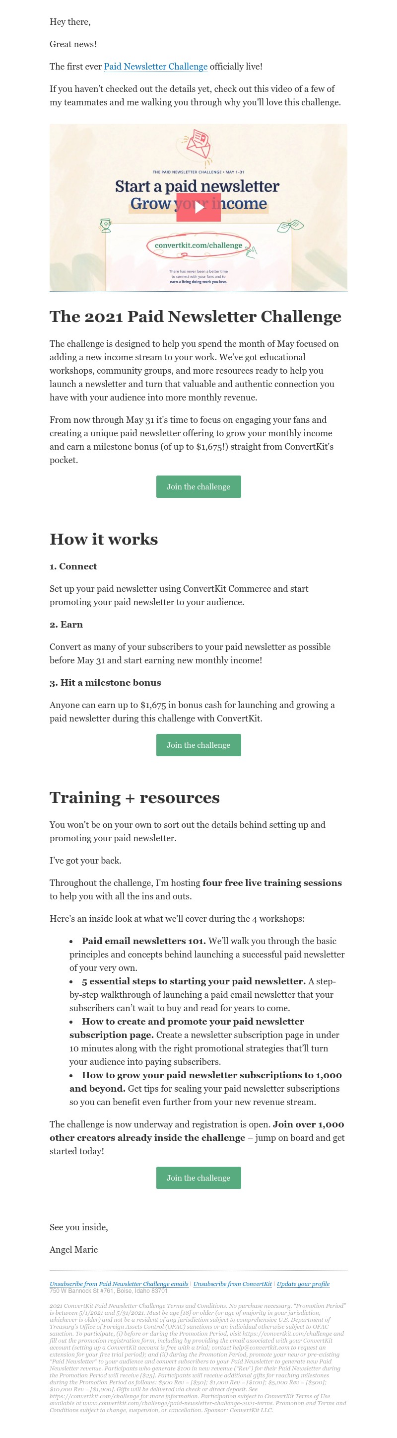 ConvertKit - The Paid Newsletter Challenge is LIVE!