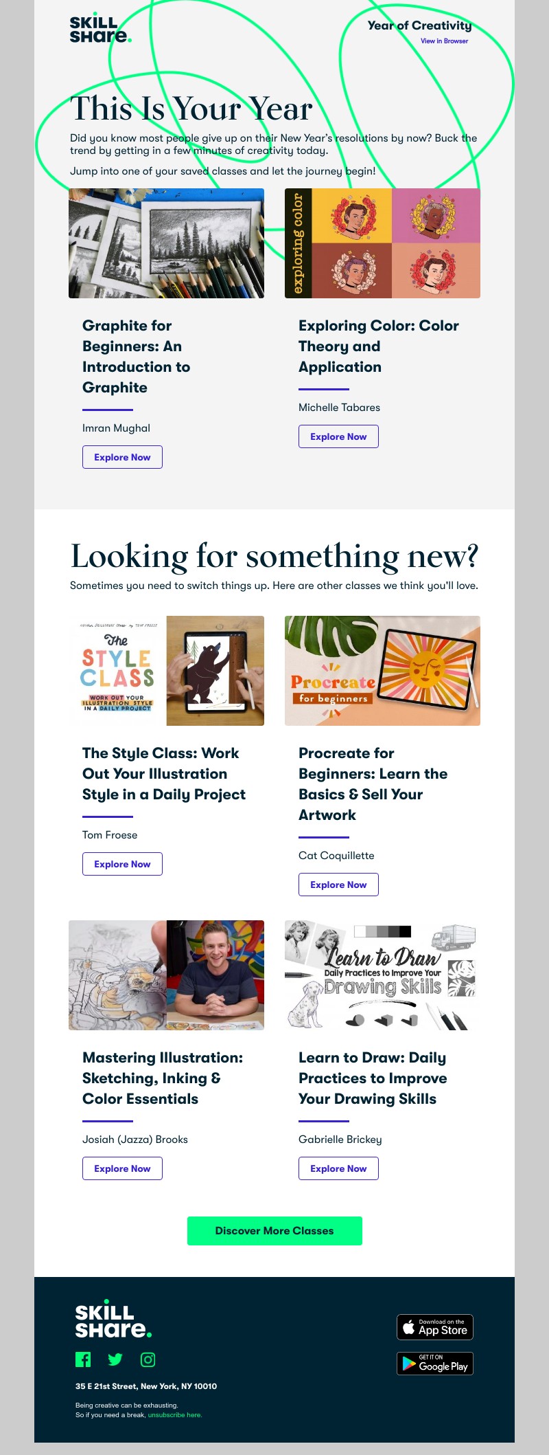 Skillshare - Recommended Classes to Make This Your Year