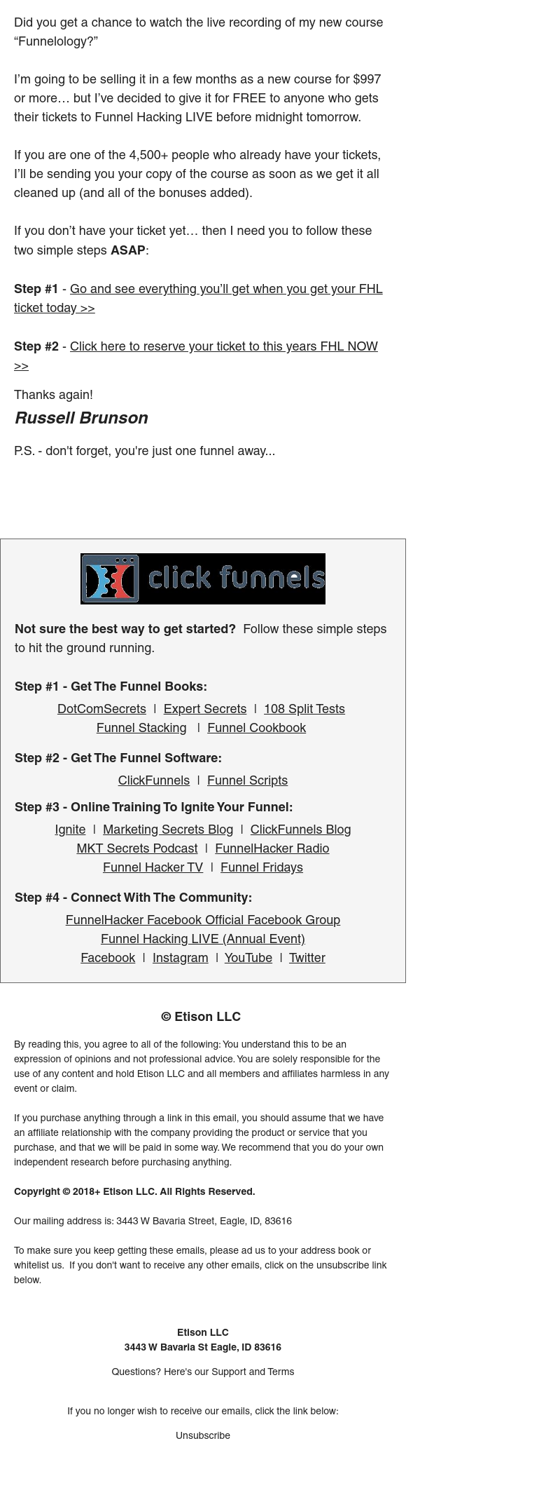 ClickFunnels - WARNING: Funnelology gone tomorrow…