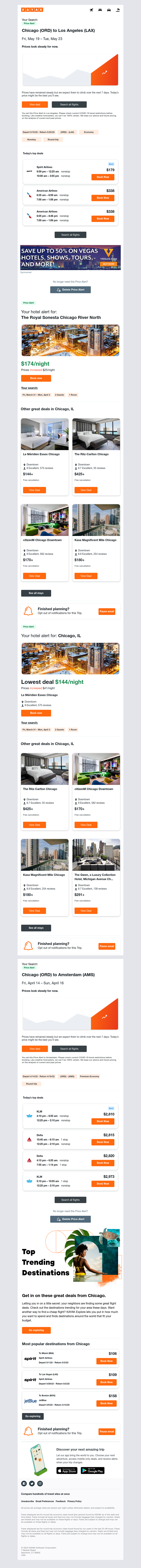 Kayak - Price Alert: Airfare holding steady for your Chicago to Los Angeles flight
