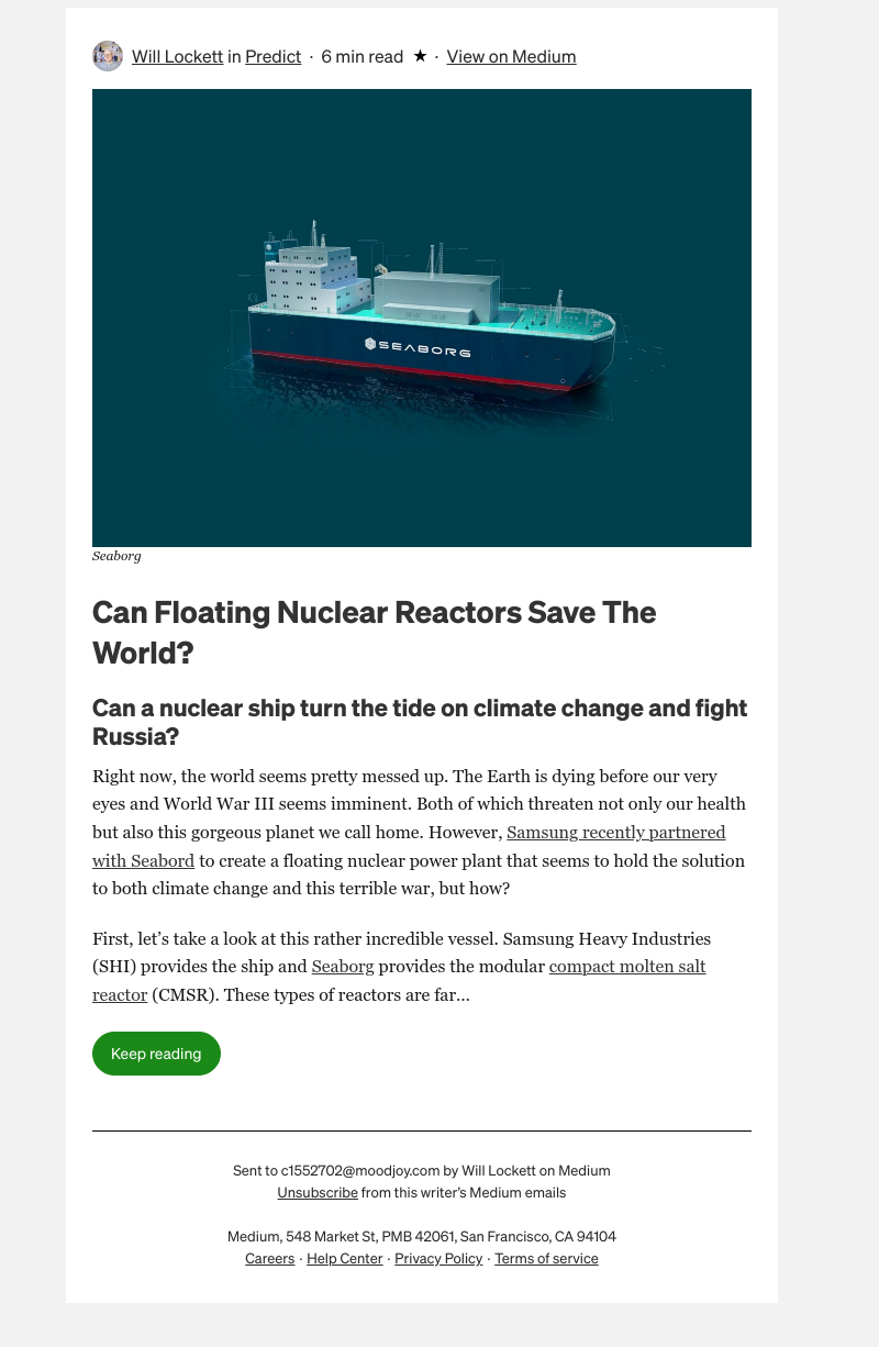 Medium - Can Floating Nuclear Reactors Save The World?
