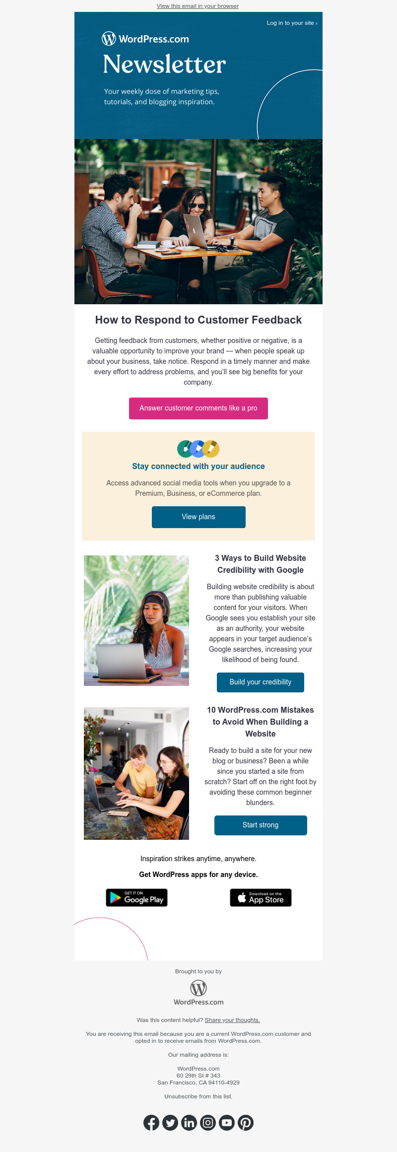WordPress - How do you respond to customer feedback?
