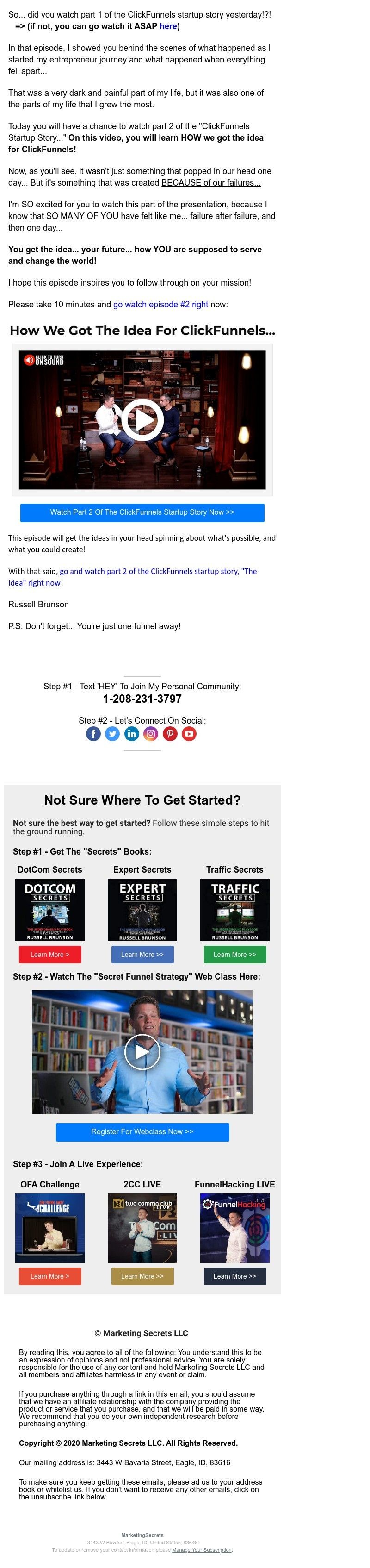 ClickFunnels - CF Startup Story "THE IDEA" (Part 2 of 4)