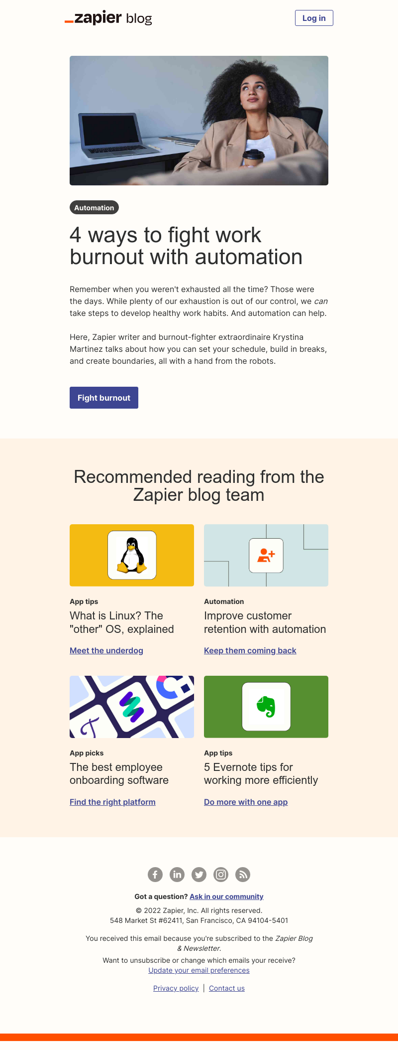Zapier - Fight burnout