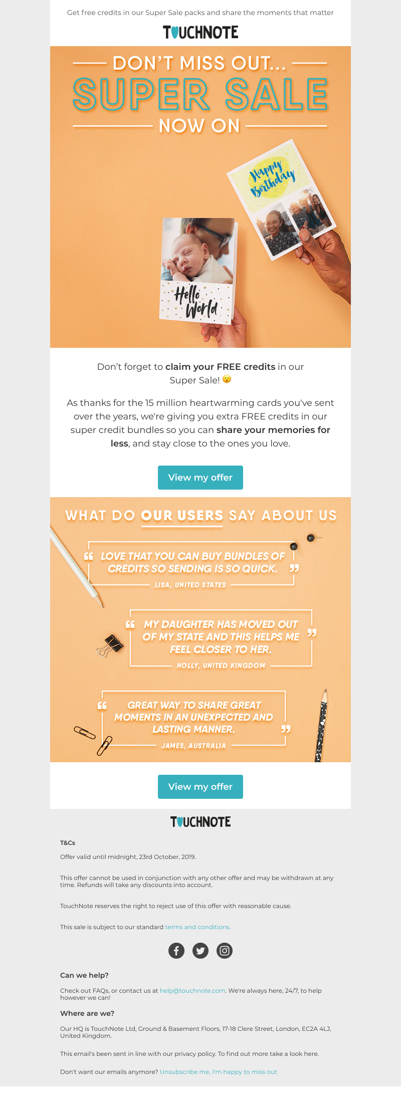 TouchNote - Don't miss out on FREE credits! ✨