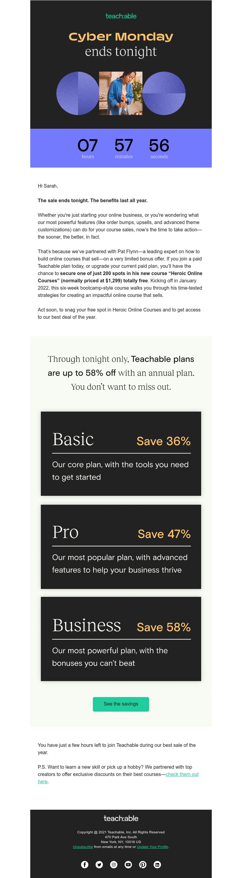Teachable - LAST CALL for savings—plus a bonus course worth $1,299