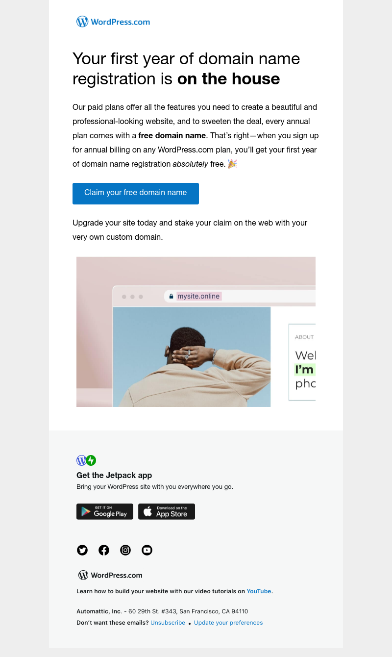 WordPress - Don’t forget — you’ve got an offer available.