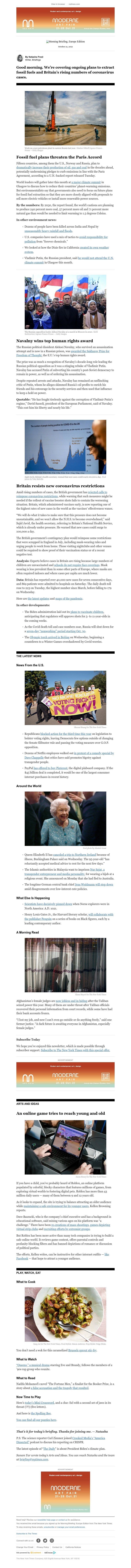 The New York Times - Your Thursday Briefing