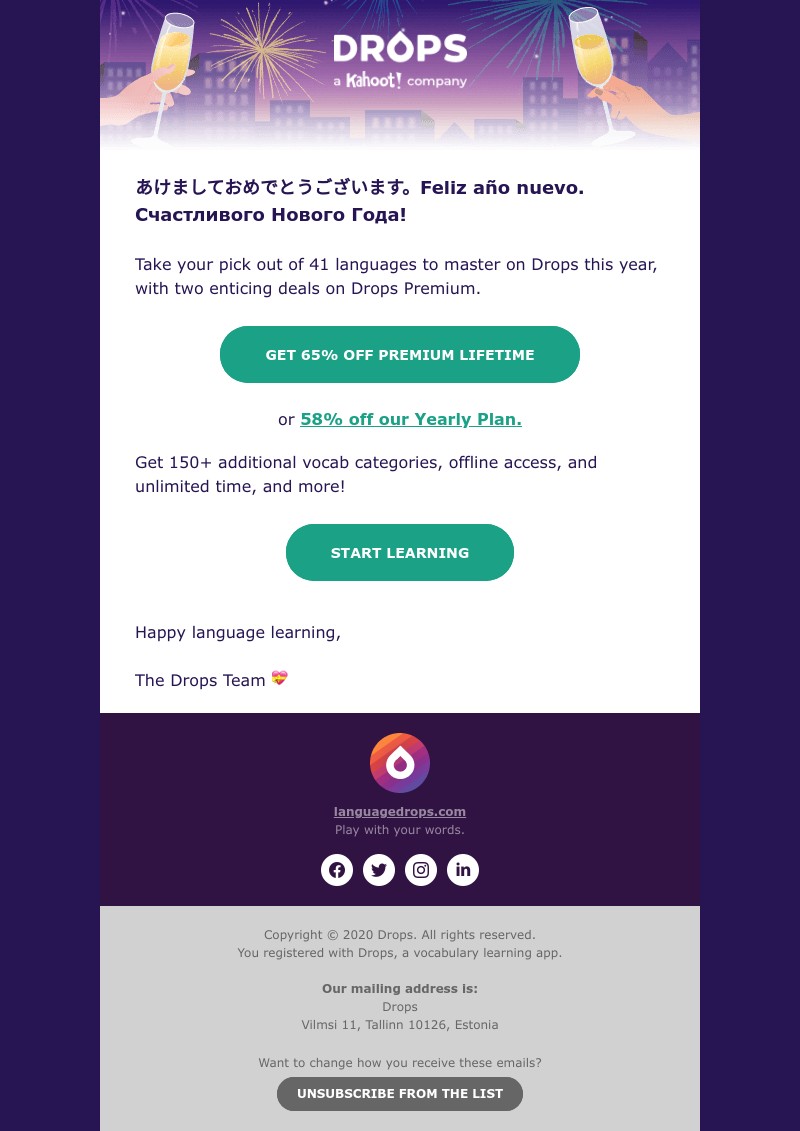 Drops - 2021: New Year, New Language