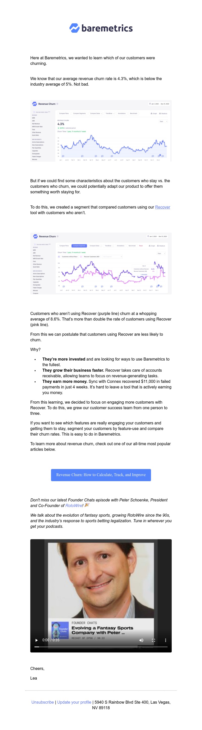 Baremetrics - Baremetrics saw a 4% difference in revenue churn between these two types of customers