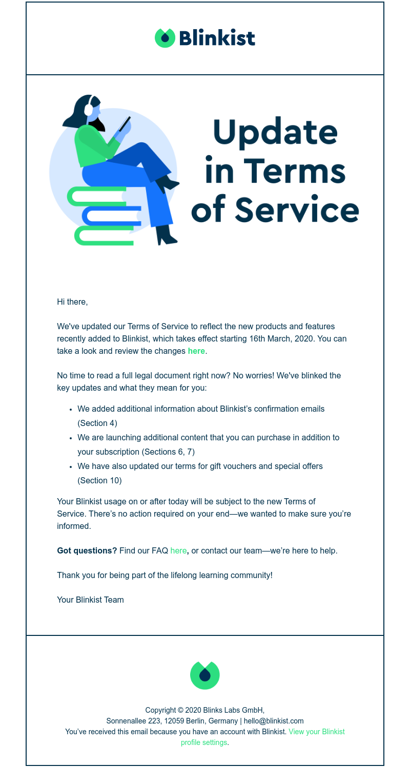  - We've updated our Terms of Service