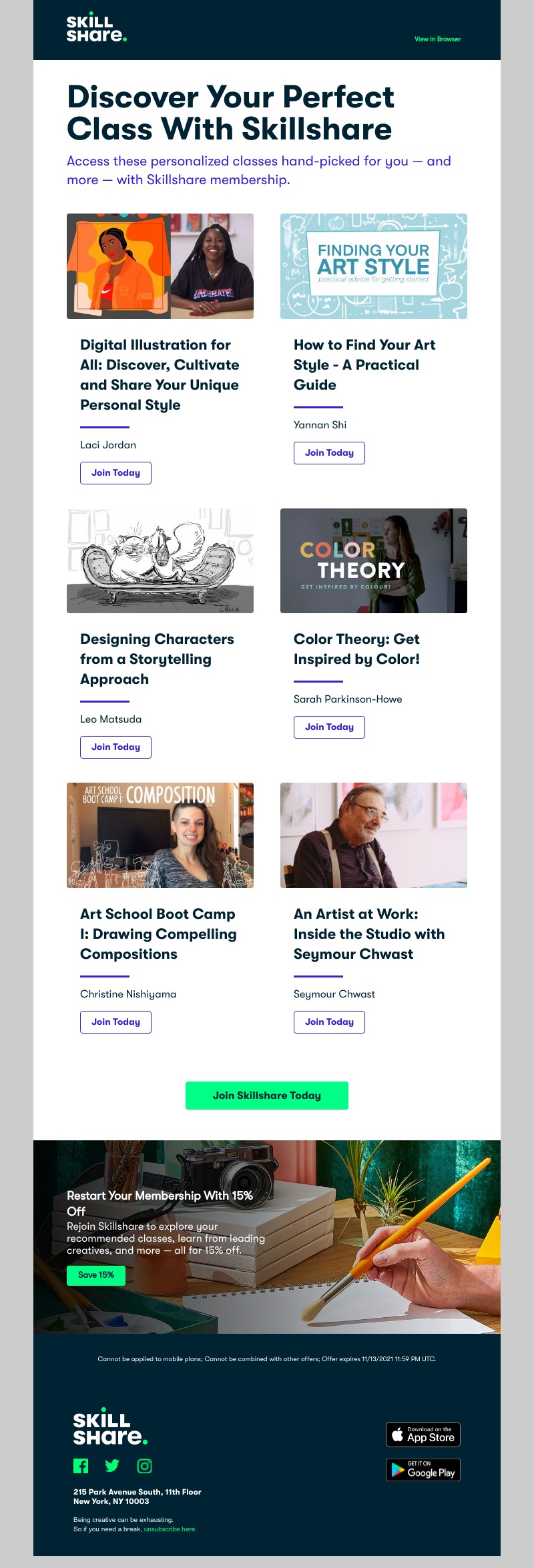 Skillshare - Personal Class Recommendations for Sarah
