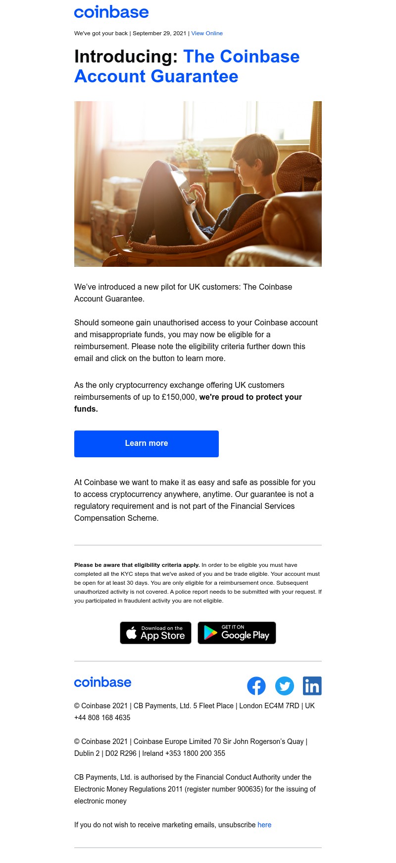  - What is the Coinbase Account Guarantee?
