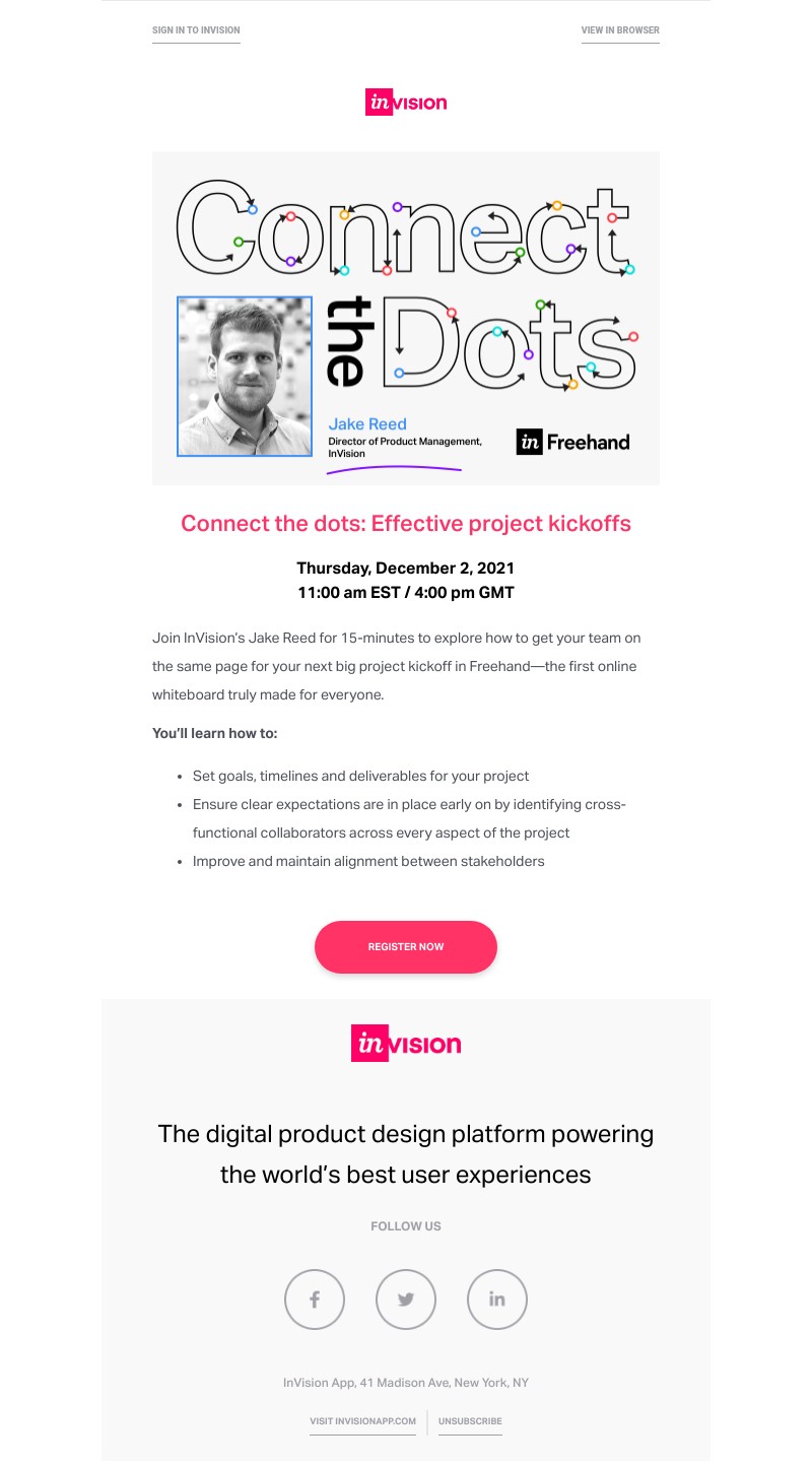 InVision - Upcoming webinar: Reduce project kickoff chaos