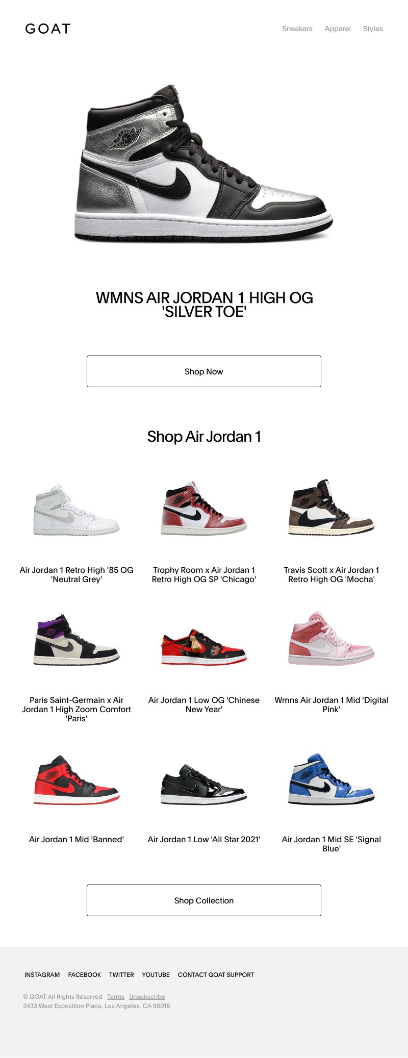 Goat - Just Dropped: Wmns Air Jordan 1 High OG 'Silver Toe' available now
