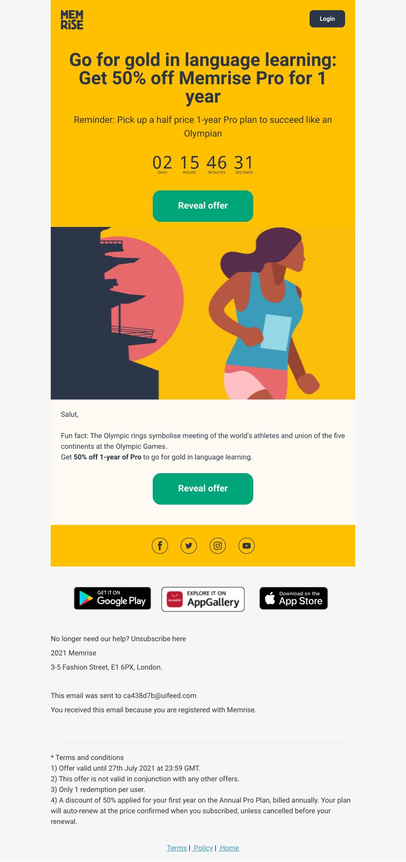 Memrise - Why not get 50% off Pro to celebrate the Olympics?