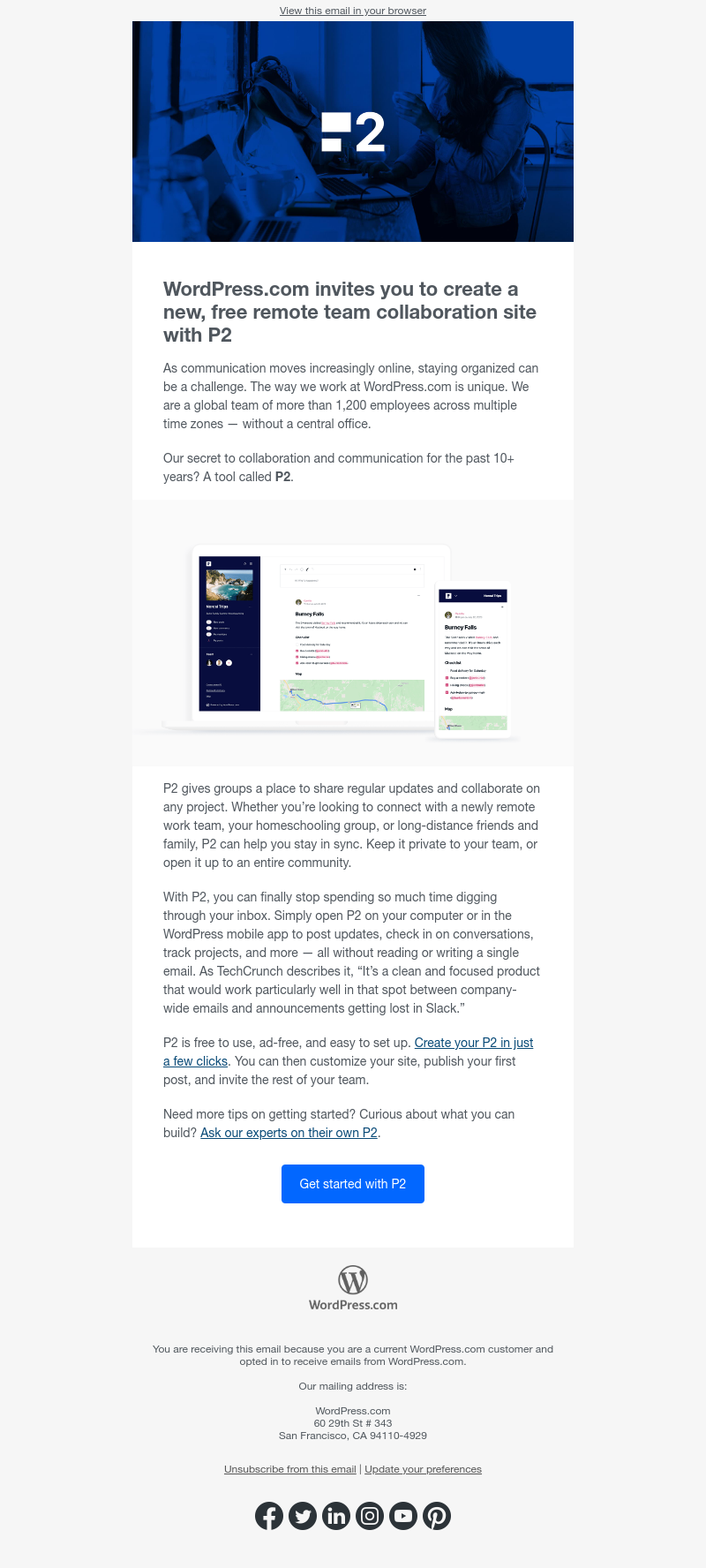 WordPress - It’s official. P2 is here.